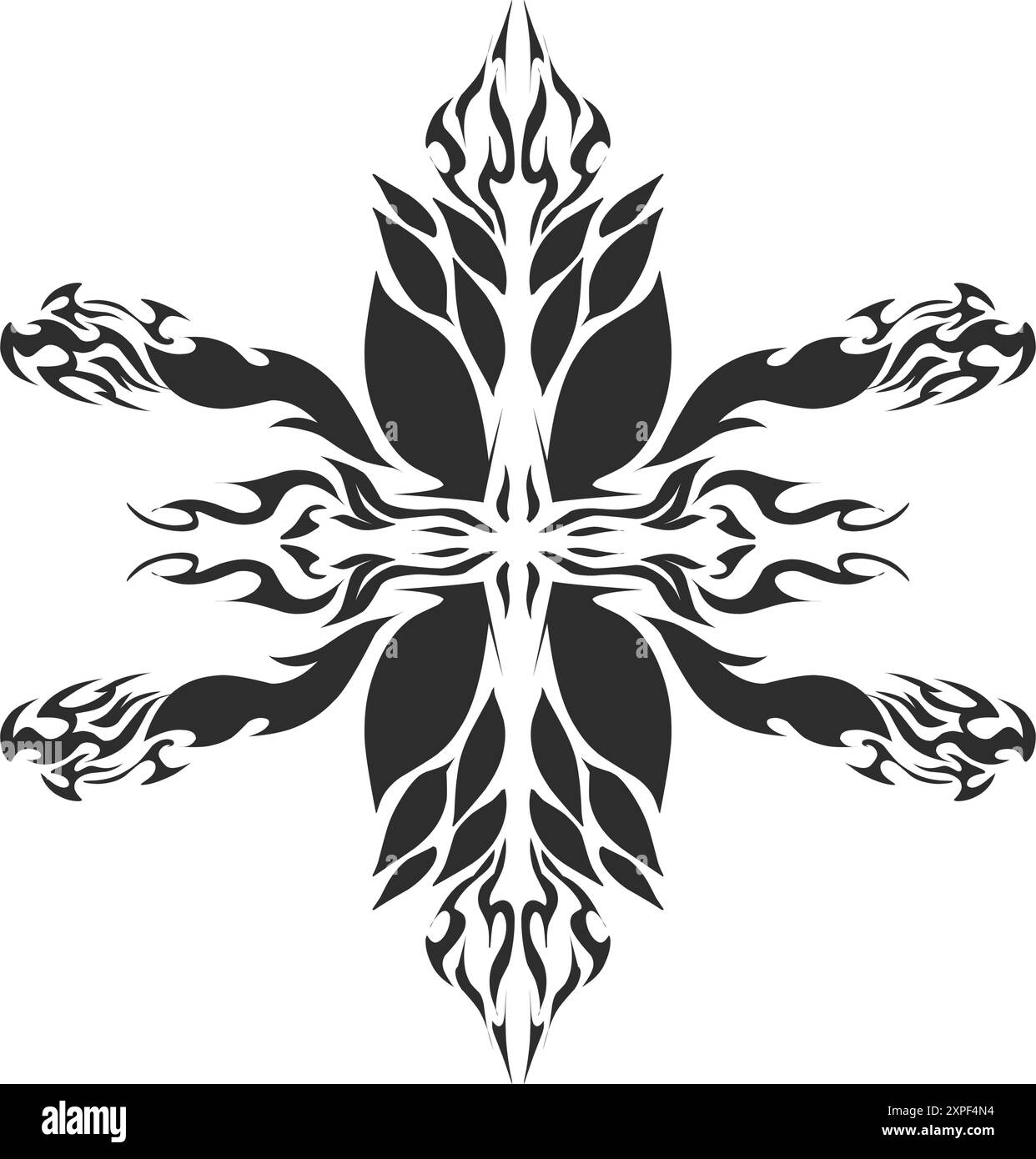 Illustration d'un tatouage tribal avec une forme esthétique. Parfait pour les autocollants, les autocollants de vêtements, les chapeaux, les chaussures, les affiches, bannières, couvertures de livres, icônes Illustration de Vecteur