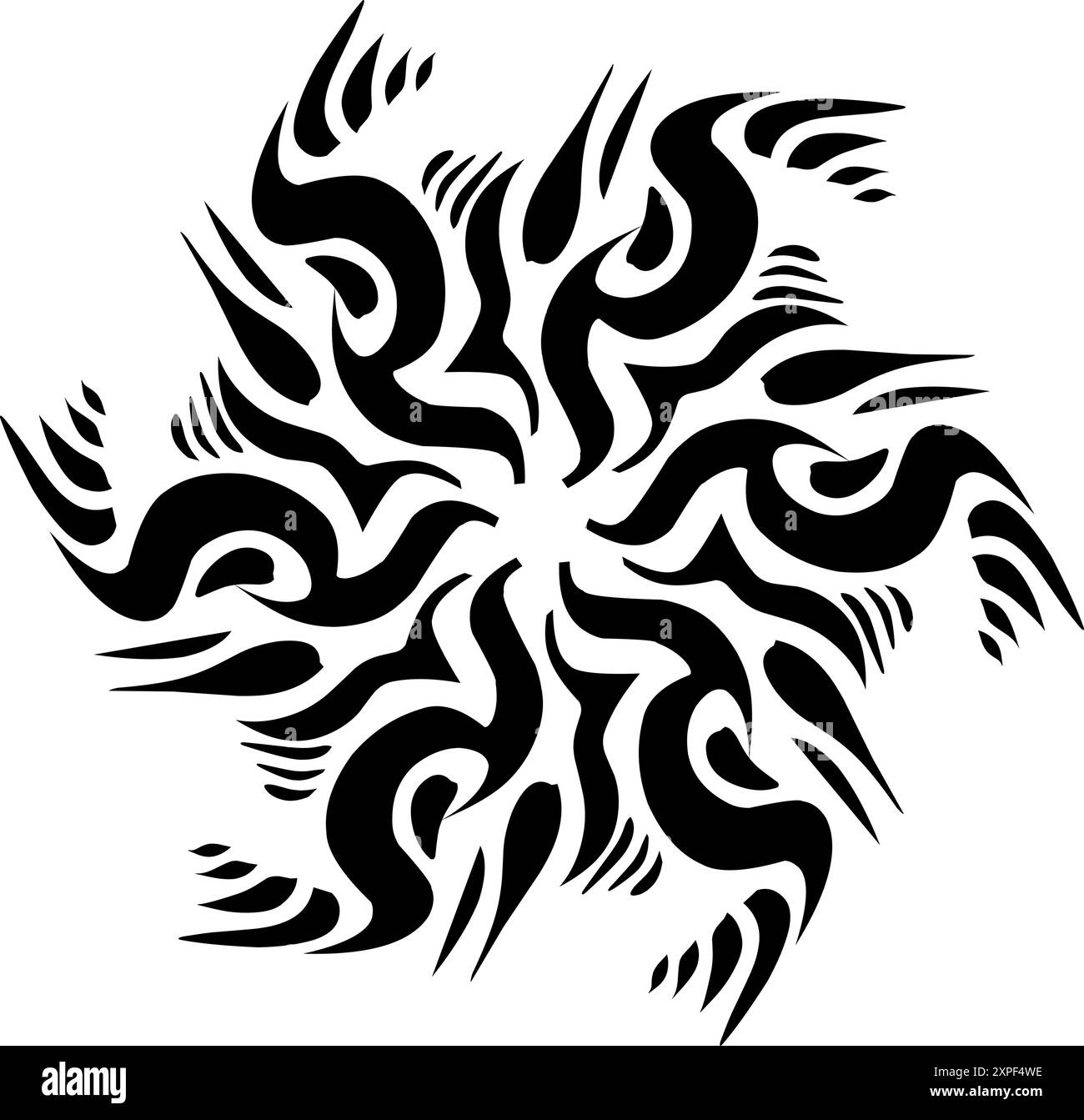 Illustration d'un tatouage tribal avec une forme esthétique. Parfait pour les autocollants, les autocollants de vêtements, les chapeaux, les chaussures, les affiches, bannières, couvertures de livres, icônes Illustration de Vecteur