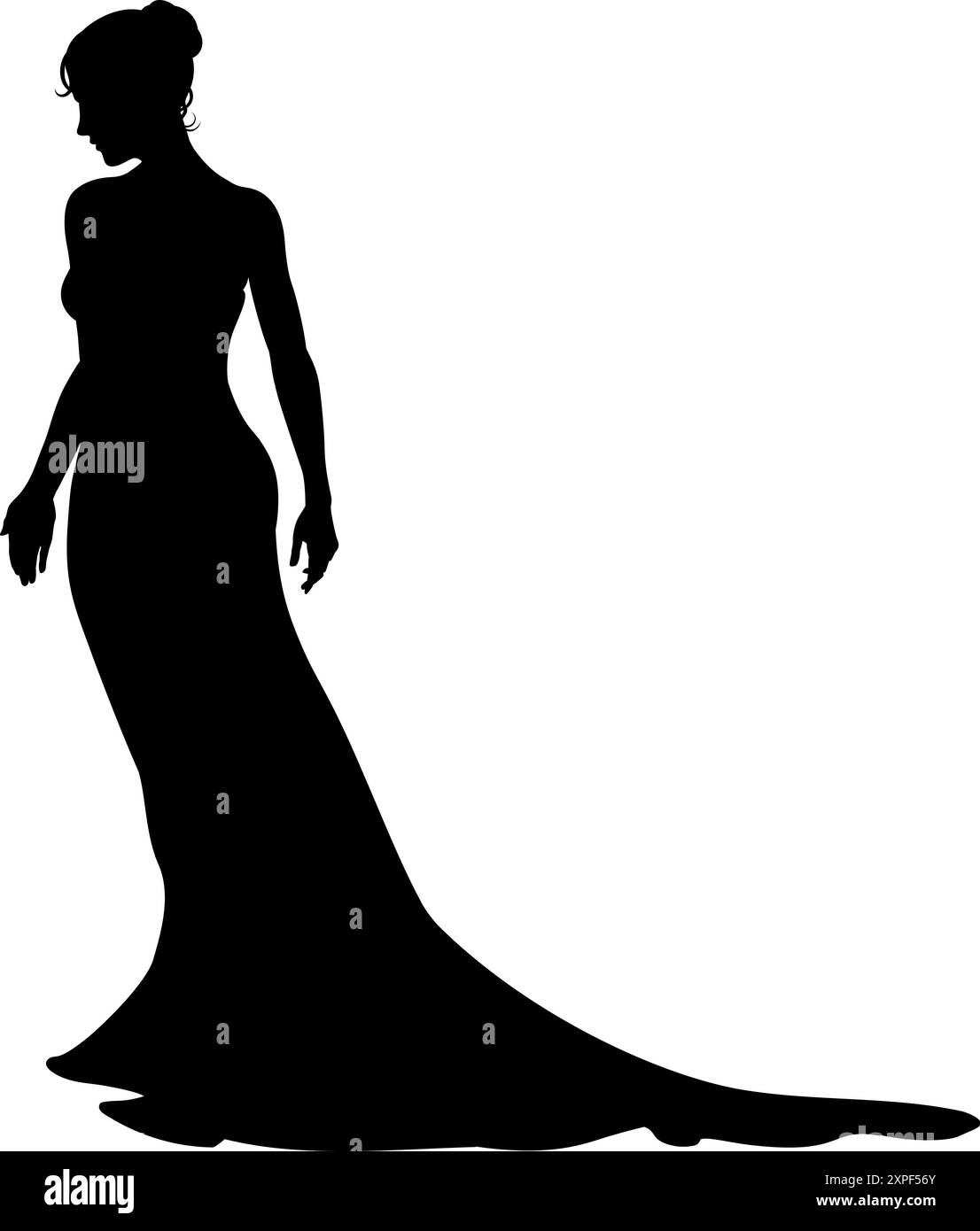 Mariée mariée mariage Robe Silhouette femme Design Illustration de Vecteur