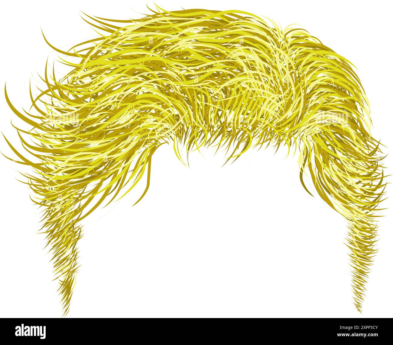 Illustration d'un style de cheveux jaune masculin cool. Parfait pour les autocollants, les éléments de retouche photo, le web, les médias sociaux Illustration de Vecteur