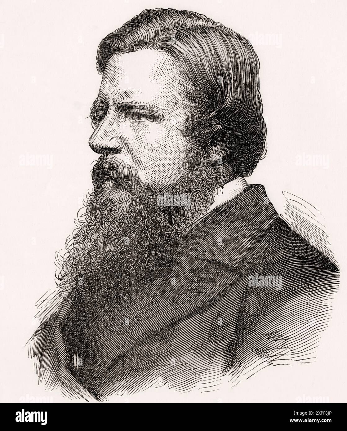 Stafford Henry Northcote, 1er comte d'Iddesleigh, 1818 - 1887, alias Sir Stafford Northcote, 8e baronnet. Politicien conservateur britannique, chancelier de l'Échiquier et ministre des Affaires étrangères. Extrait de Cassell's Illustrated History of England, publié vers 1880. Banque D'Images
