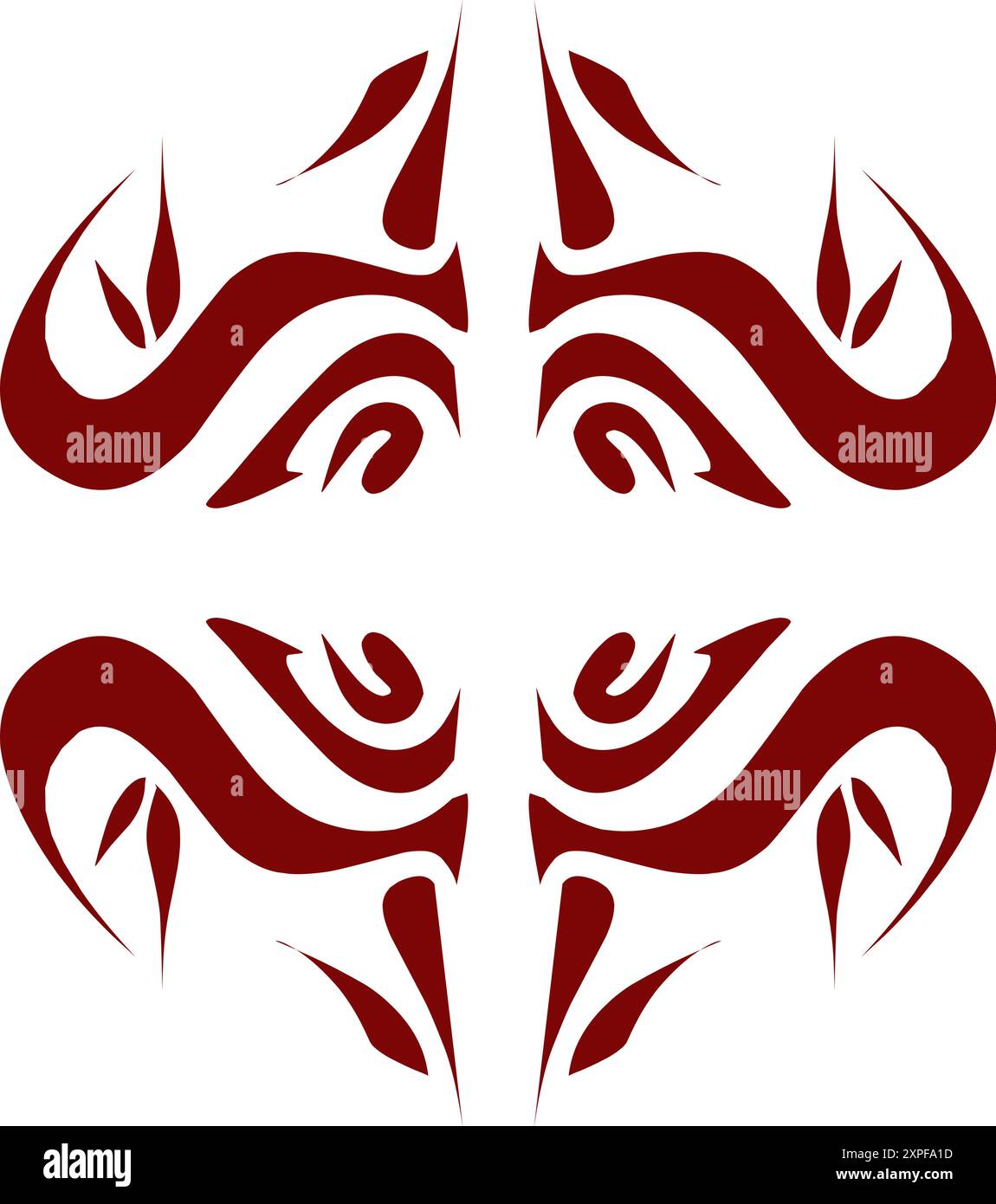 Illustration de conception tribale de couleur marron. Parfait pour tatouages, autocollants, icônes, logos, chapeaux, éléments de fond d'écran Illustration de Vecteur