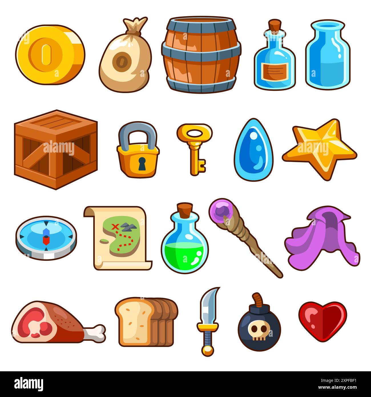 Une illustration vectorielle du jeu d'icônes Game Sprites Illustration de Vecteur