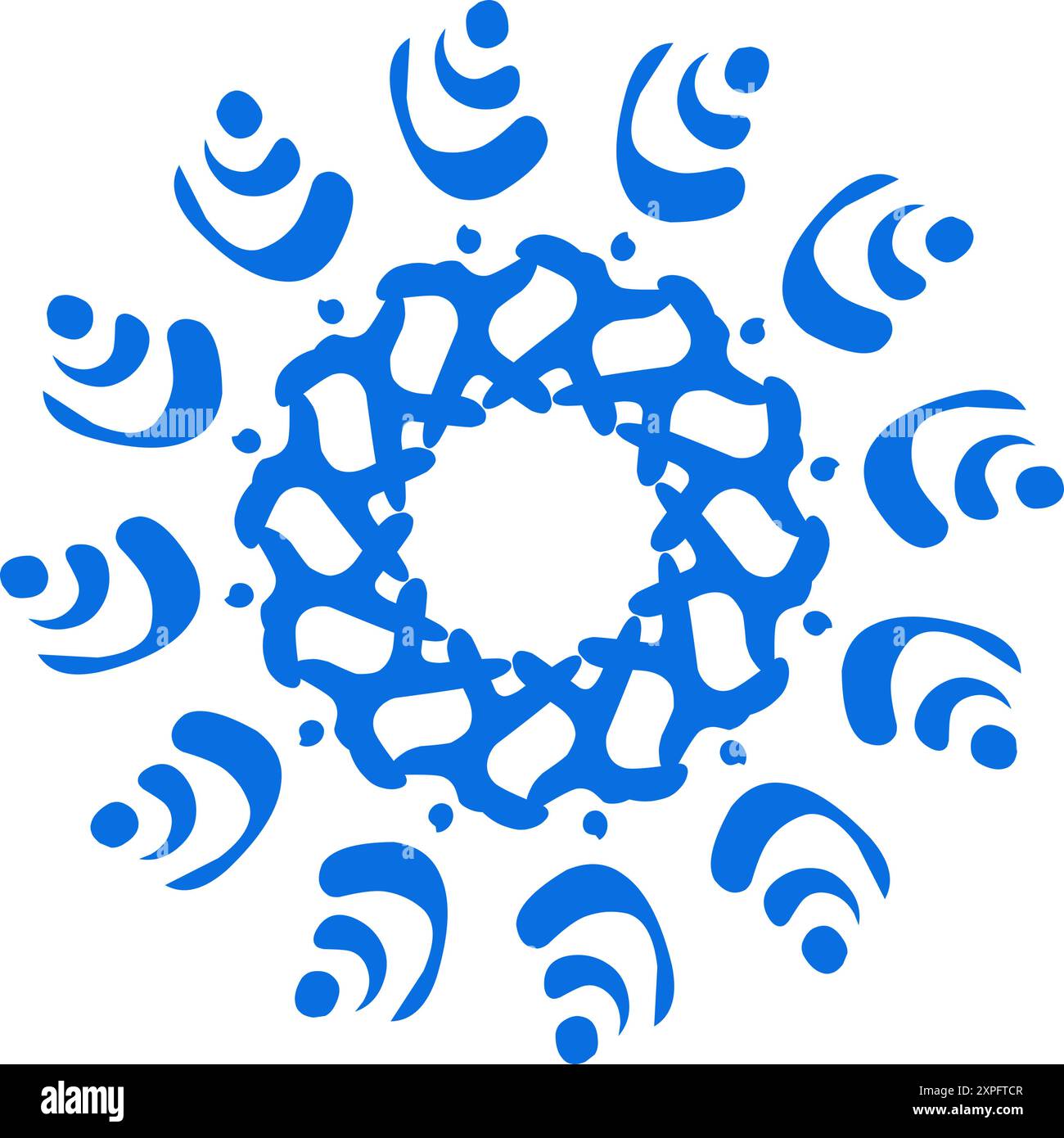 Illustration de conception de mandala ethnique patern de couleur bleue. Parfait pour les logos, icônes, autocollants, tatouages, éléments de conception pour les sites Web, les publicités et Mo Illustration de Vecteur
