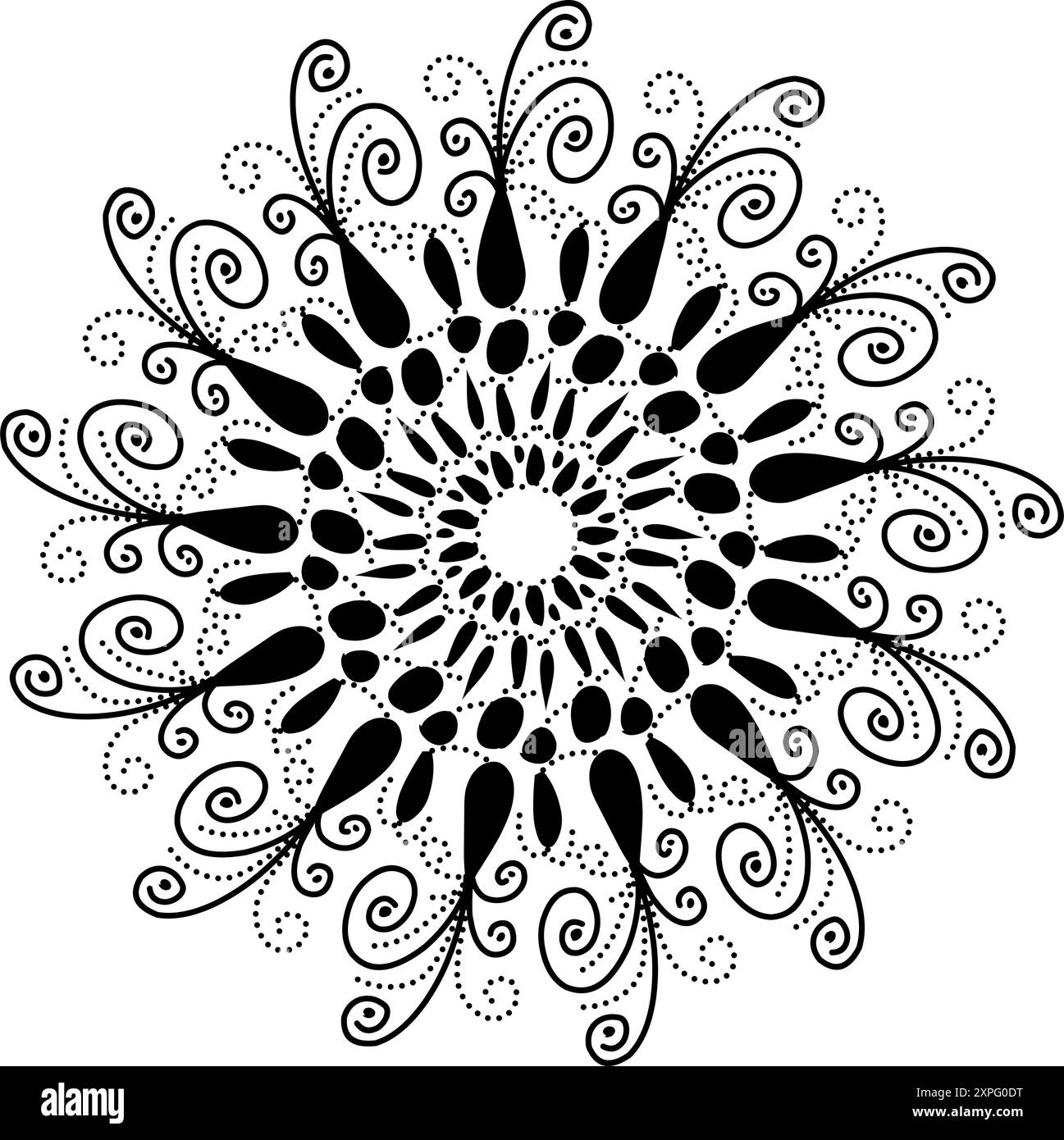 Conception d'illustration d'élément mandala tribal noir. Parfait pour les tatouages, icônes, éléments de fond et fonds d'écran, autocollants Illustration de Vecteur