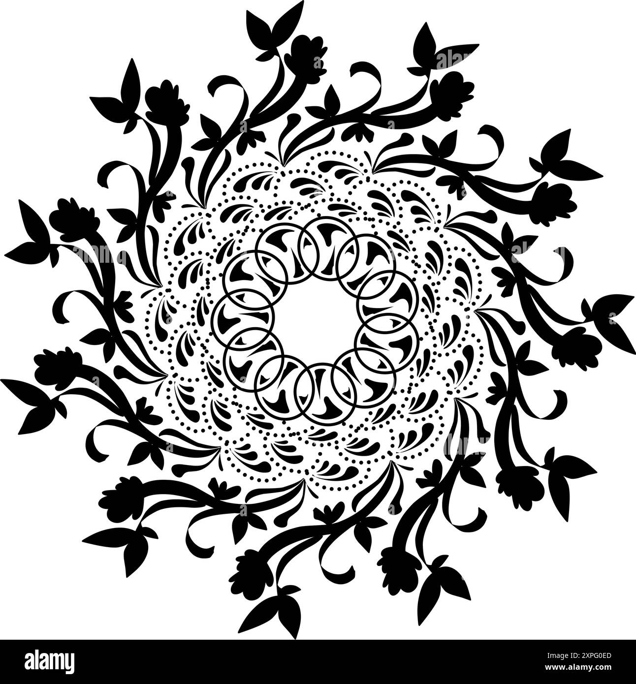 Conception d'illustration d'élément mandala tribal noir. Parfait pour les tatouages, icônes, éléments de fond et fonds d'écran, autocollants Illustration de Vecteur
