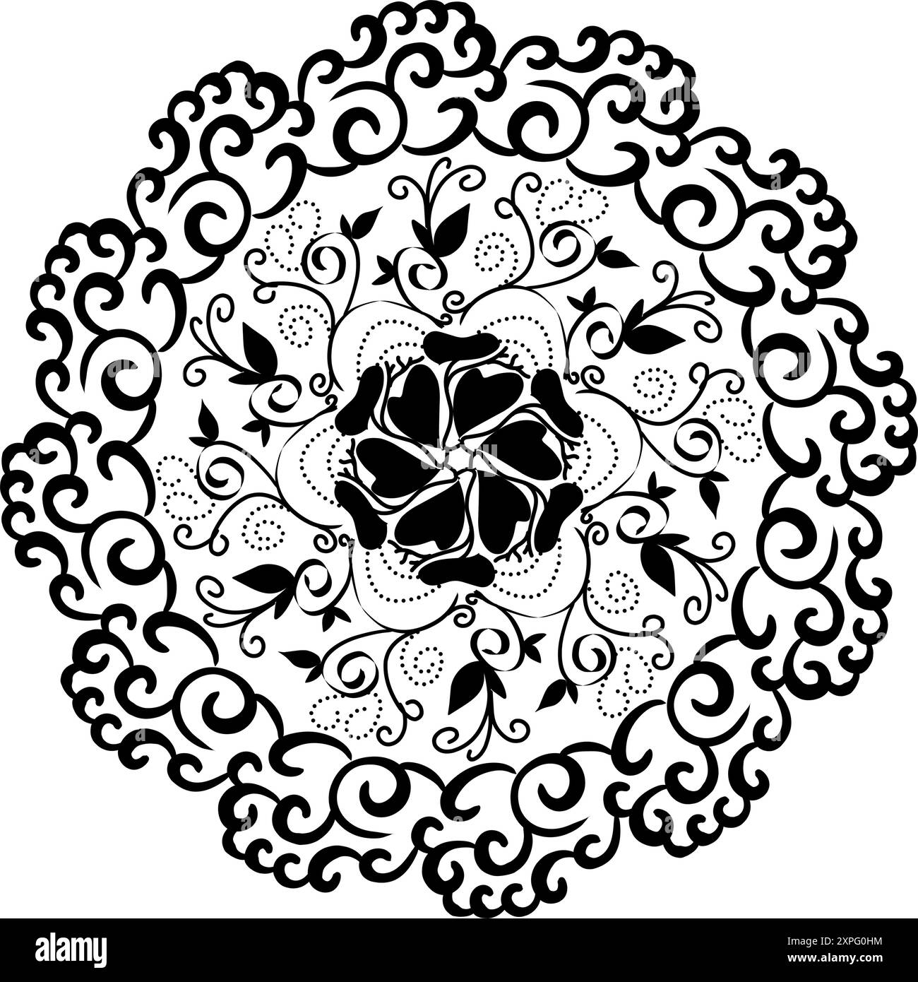 Conception d'illustration d'élément mandala tribal noir. Parfait pour les tatouages, icônes, éléments de fond et fonds d'écran, autocollants Illustration de Vecteur
