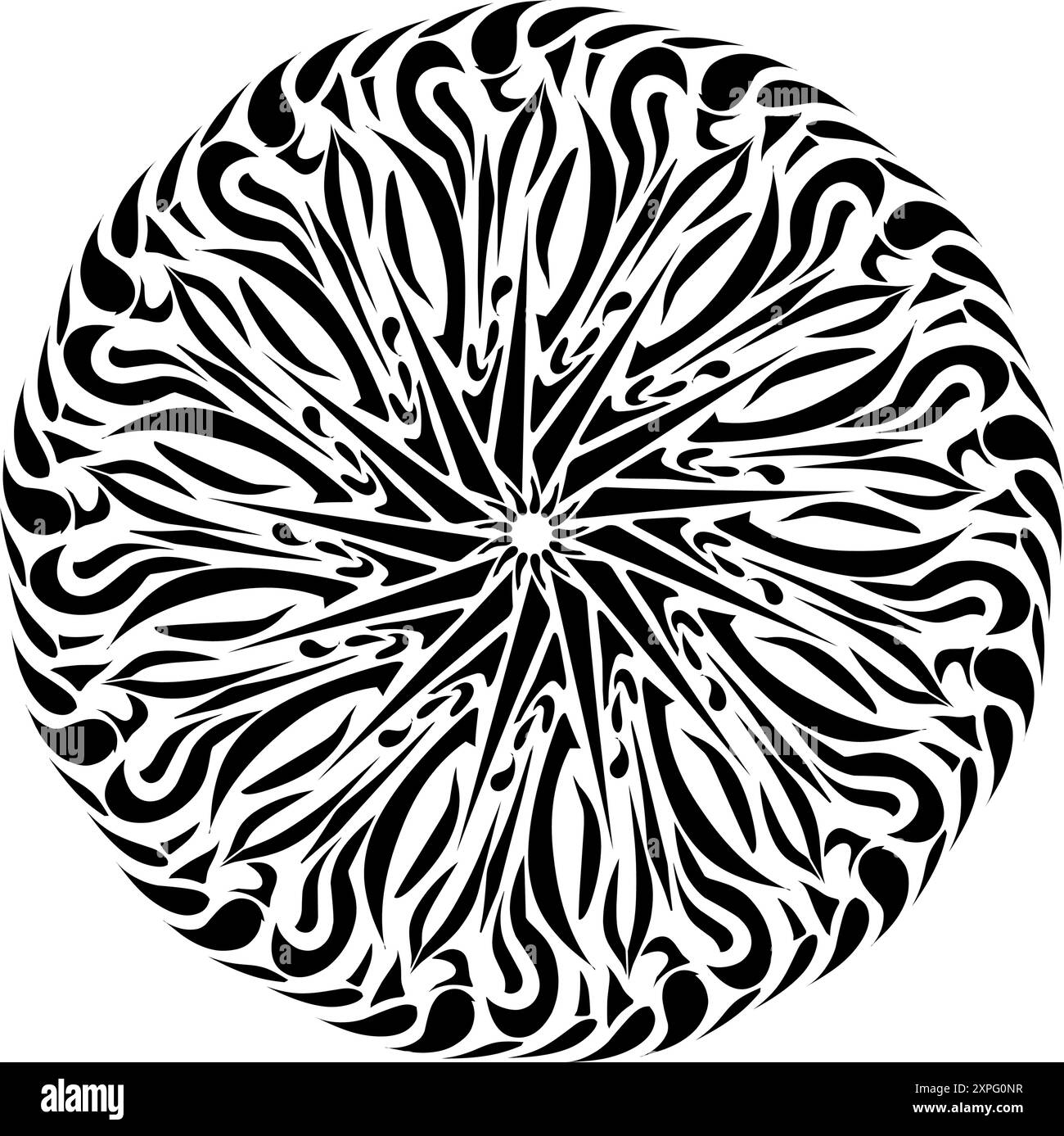 Conception d'illustration d'élément mandala tribal noir. Parfait pour les tatouages, icônes, éléments de fond et fonds d'écran, autocollants Illustration de Vecteur