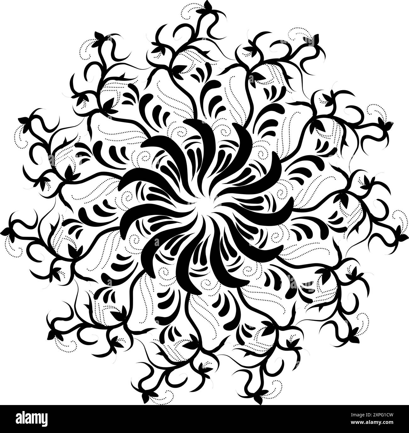 Conception d'illustration d'élément mandala tribal noir. Parfait pour les tatouages, icônes, éléments de fond et fonds d'écran, autocollants Illustration de Vecteur
