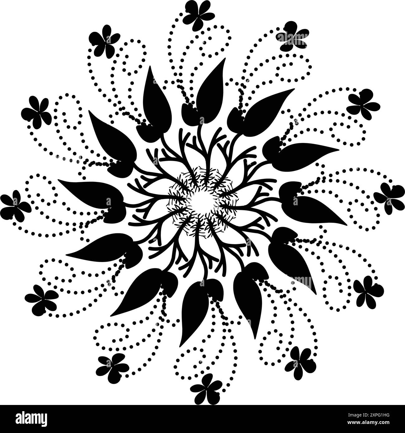 Conception d'illustration d'élément mandala tribal noir. Parfait pour les tatouages, icônes, éléments de fond et fonds d'écran, autocollants Illustration de Vecteur