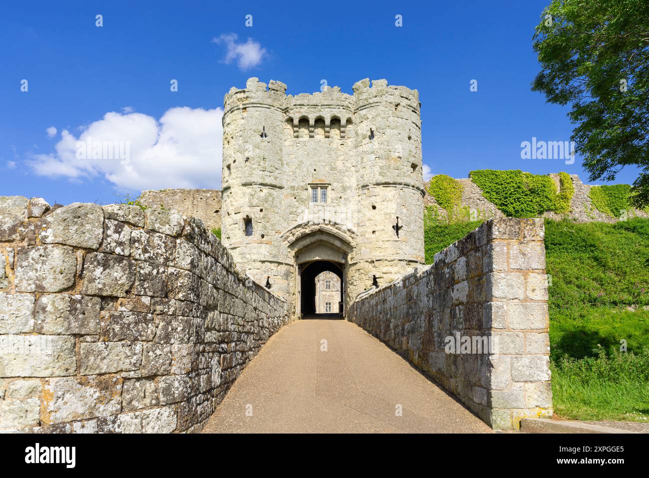 Château de Carisbrooke Île de Wight Royaume-Uni - Château de Carisbrooke entrée du château Carisbrooke Village Newport Île de Wight Angleterre Royaume-Uni GB Europe Banque D'Images