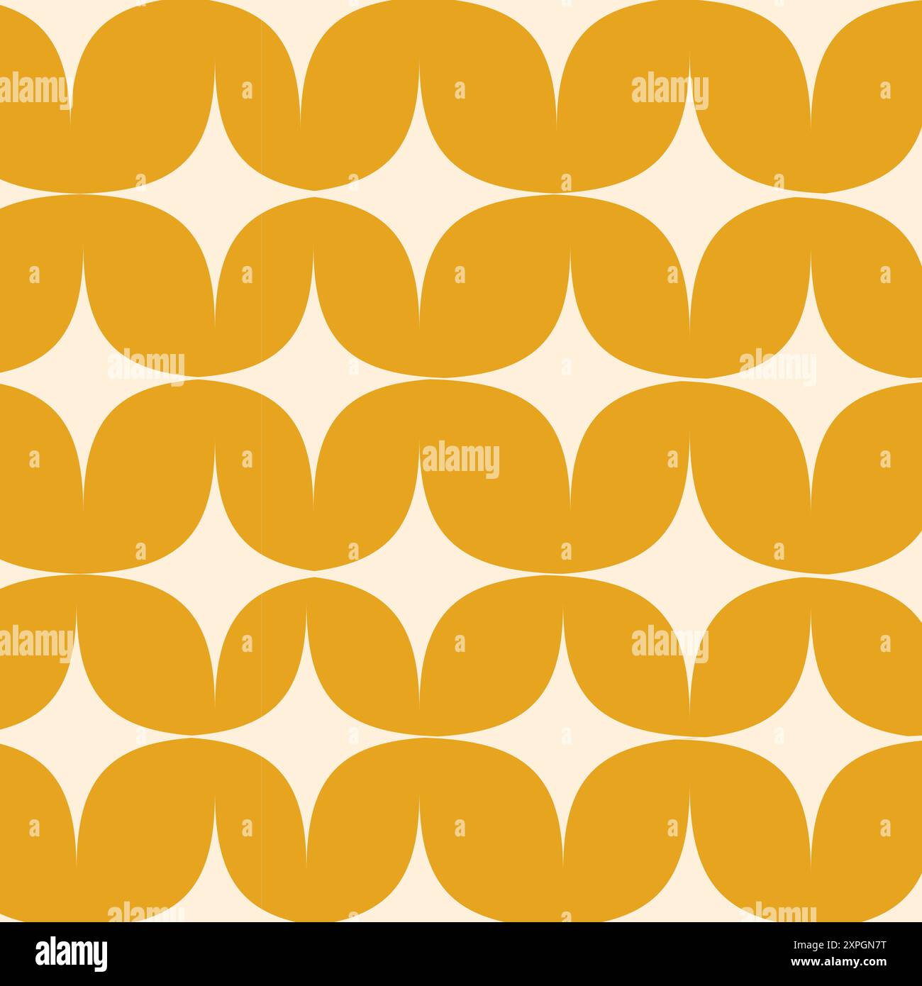 Modèle sans couture blanc atomique de mi-siècle sur fond orange. Pour la décoration, le papier peint et le textile. Illustration de Vecteur