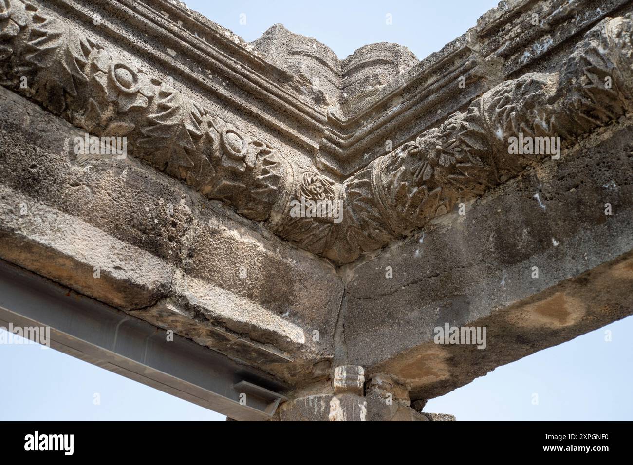 Israël, Chorazin, Detail der Synagoge Banque D'Images