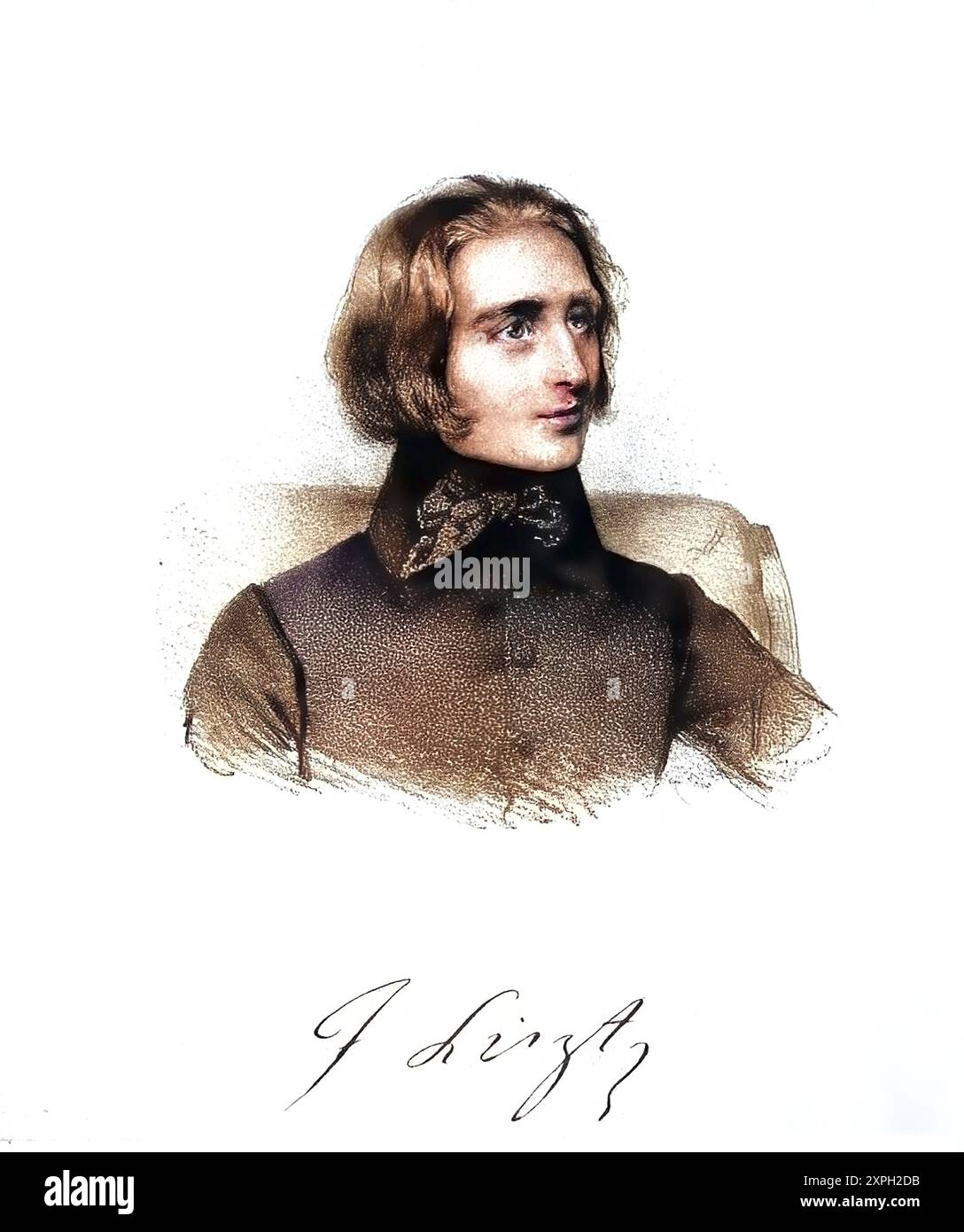 Franz Liszt, né le 22 octobre 1811 à Raiding, Comté de Ödenburg, Empire autrichien, mort le 31 juillet 1886 à Bayreuth, Royaume de Bavière, Empire allemand, compositeur austro-hongrois, pianiste, chef d'orchestre, directeur de théâtre, professeur de musique et écrivain, historique, restauré numériquement reproduction d'un original du 19ème siècle, date d'enregistrement non indiquée / , geboren am 22. Oktober 1811 in raiding, Komitat Ödenburg, Kaisertum Österreich, gestorben am 31. Juillet 1886 à Bayreuth, Königreich Bayern, Deutsches Reich, ein österreichisch-ungarischer Komponist, pianiste, dirigeant, Théaterleiter, Mus Banque D'Images