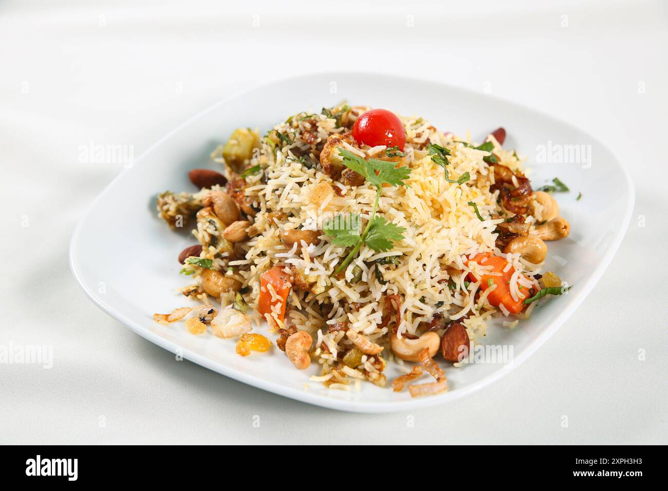 Biryani végétalien à base de riz basmati et de légumes Banque D'Images