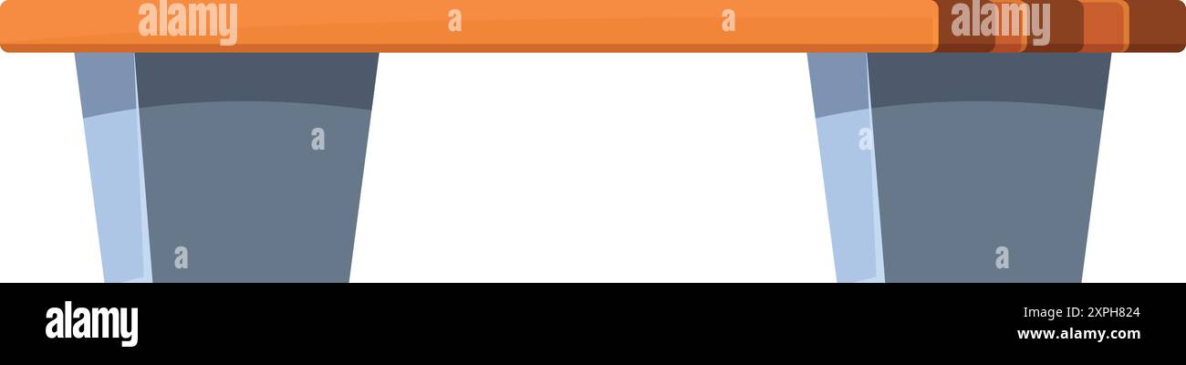 Banc de bois vide debout dans le parc ou la place, endroit pour se détendre et de loisirs Illustration de Vecteur