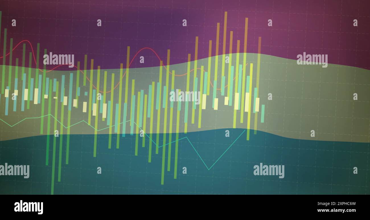 Données financières et image d'analyse boursière sur le drapeau hongrois Banque D'Images