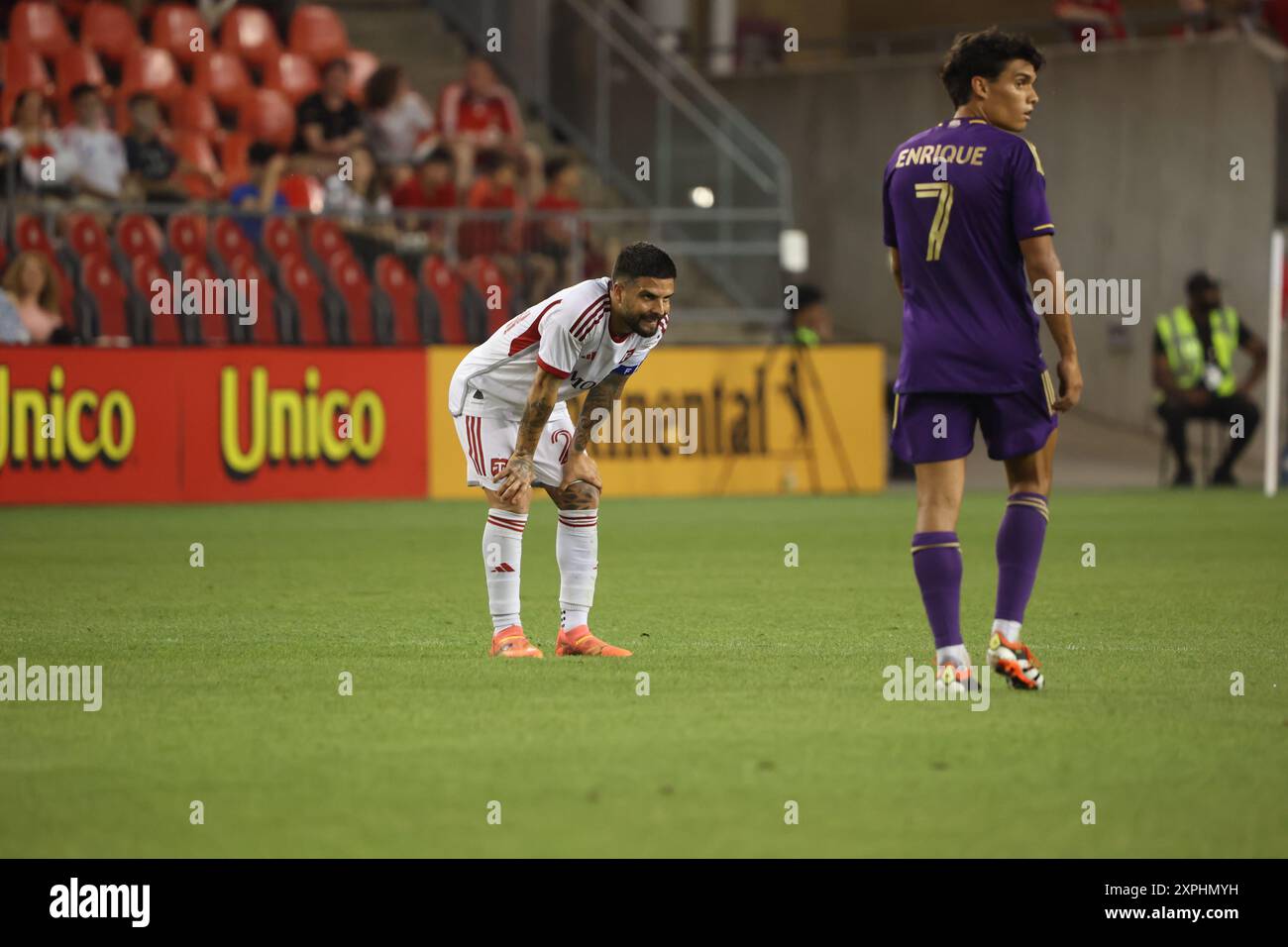 Toronto, ON, Canada, 3 juillet 2024, L. Insigne #24 look abattu lors du match de soccer de la Ligue majeure entre Toronto FC et Orlando SC au BMO Field. Banque D'Images