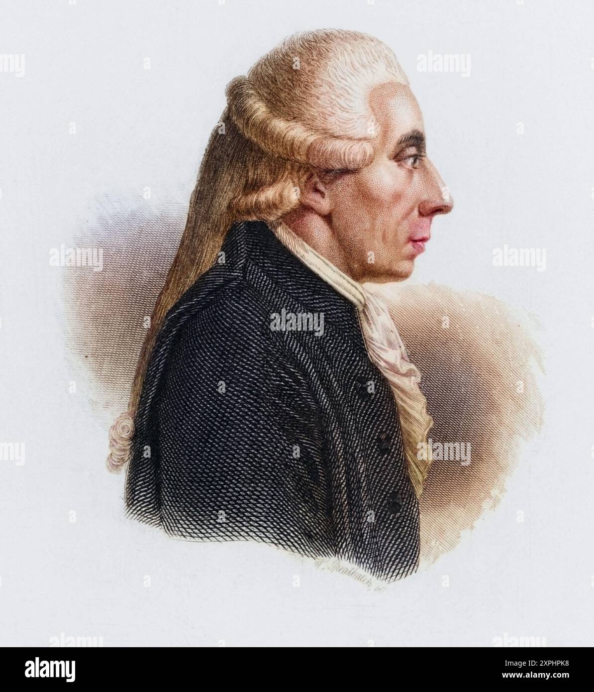 Jean Sylvain Bailly (1736-1793), Französischer Astronom und Politiker. Präsident der Nationalversammlung, Bürgermeister von Paris 1789-90. während der Französischen Revolution mit der guillotine hingerichtet. Kupferstich von 1895., Historisch, digital restaurierte Reproduktion von einer Vorlage aus dem 19. Jahrhundert, date du dossier non précisée Banque D'Images