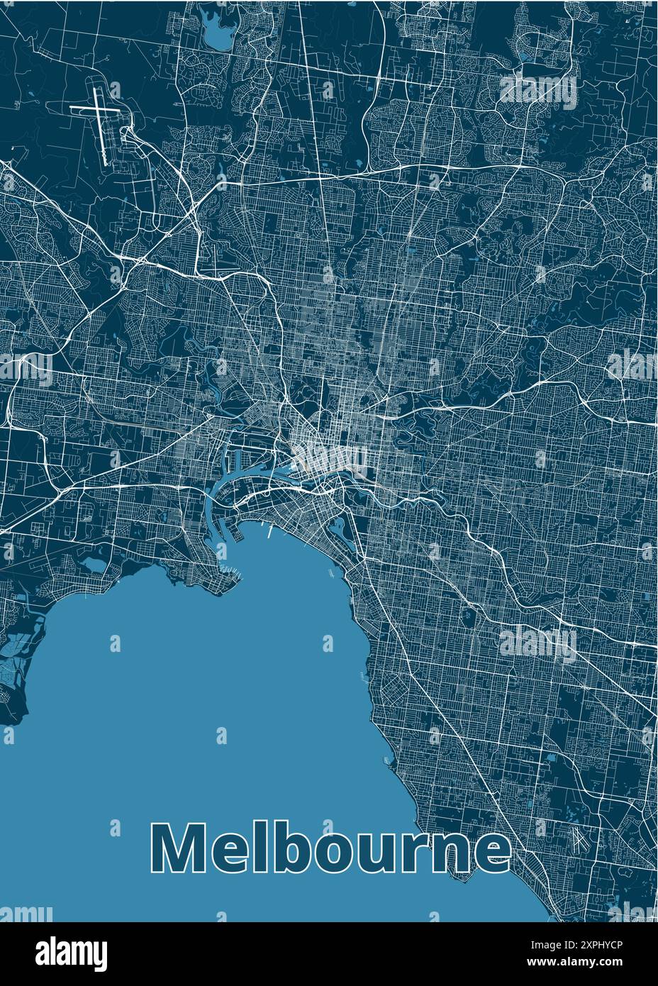 Melbourne, Australie affiche de la carte de plan artistique Illustration de Vecteur