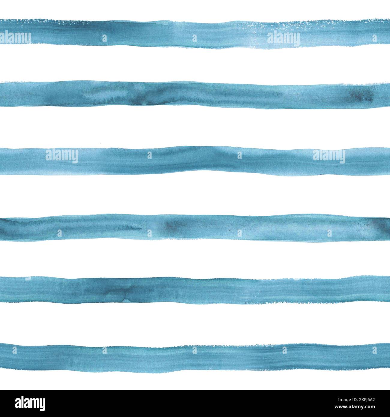 Aquarelle teal rayures bleues sur fond blanc. Motif rayé bleu et blanc sans couture. Texture à rayures aquarelle dessinées à la main. Imprimer pour la desi. De tissu Banque D'Images