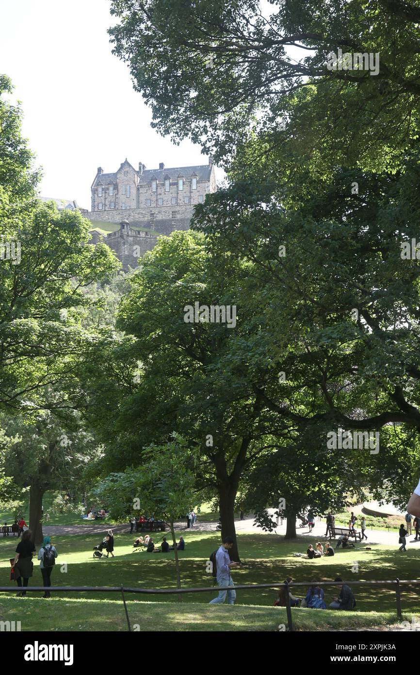 Edinburgh, Écosse 6 août 2024 Une partie du château d'Édimbourg vue depuis Princes St le festival se déroule du 2 au 25 août 2024. c)Ged Noonan/Alamy Banque D'Images