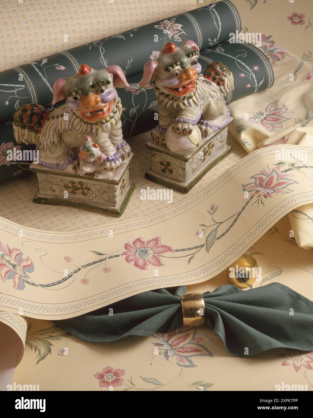 Nature morte, échantillons de papier peint. Banque D'Images