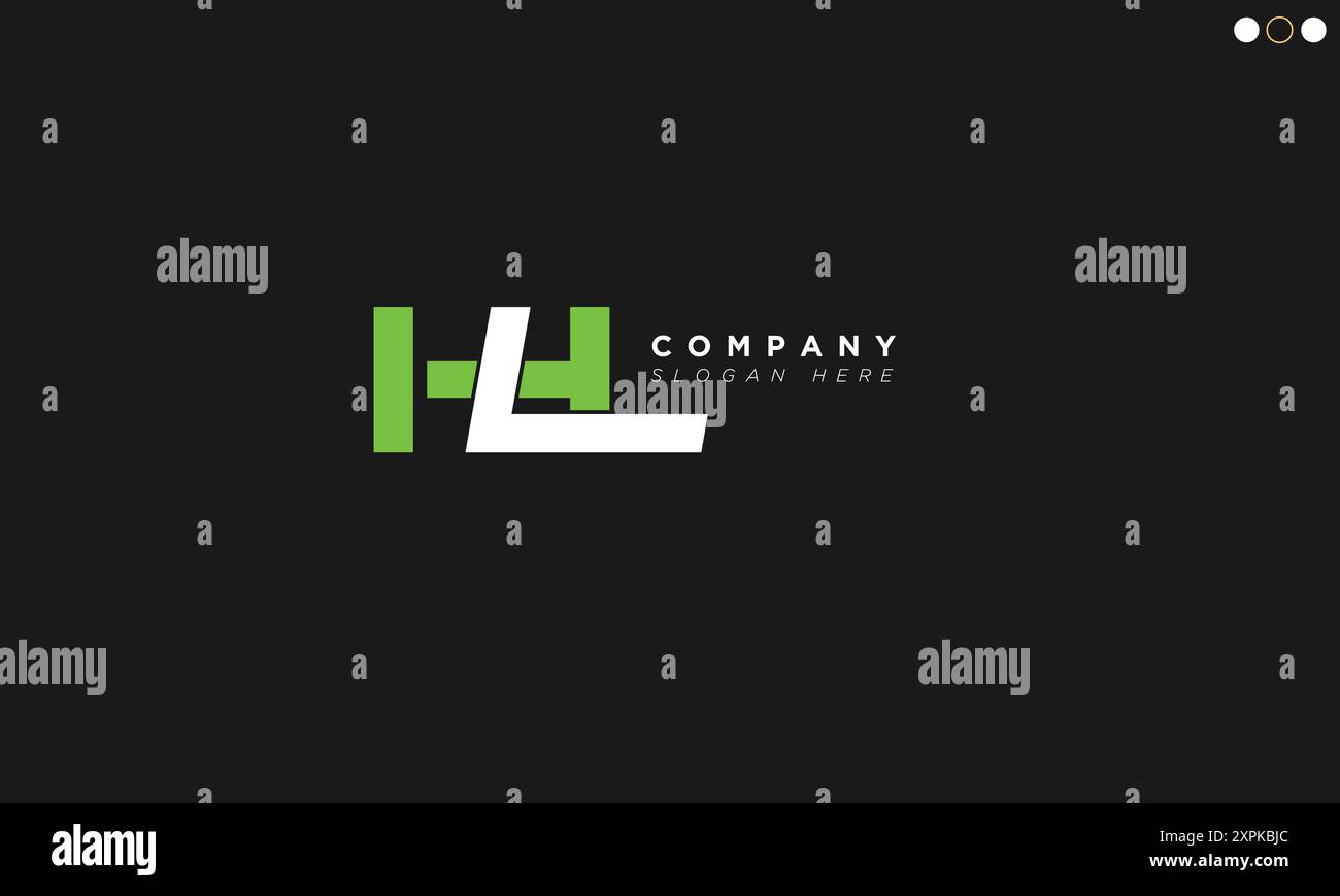 Lettres alphabétiques HL initiales Monogram logo Illustration de Vecteur