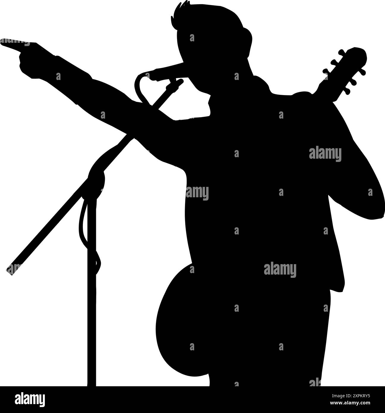 Illustration de conception de silhouette de personnes jouant de la guitare ou un concert. Parfait pour affiche, site Web, bannière, couverture de livre, invitation, vidéo, autocollant ou tat Illustration de Vecteur