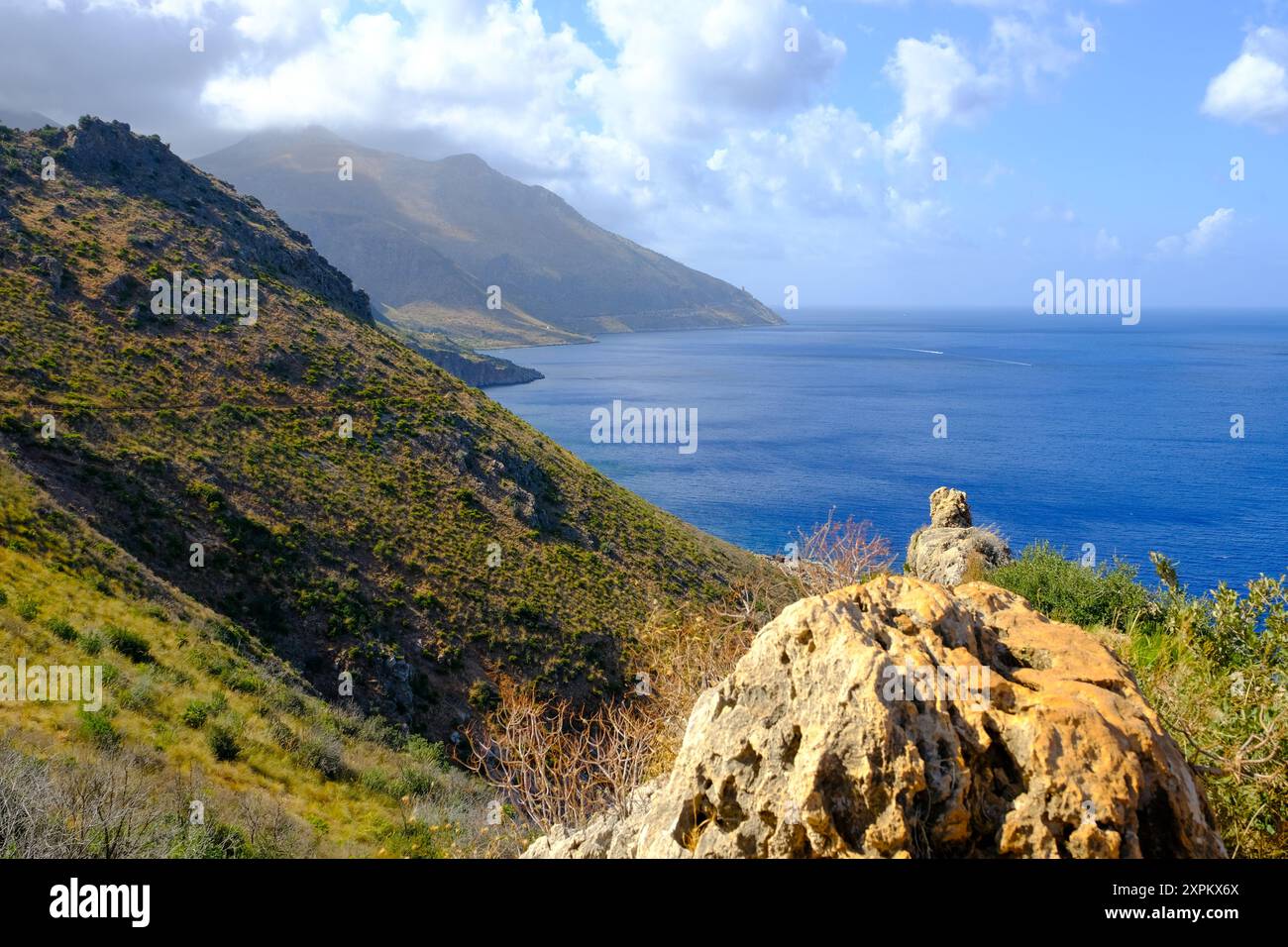 Punta Capreria Grande, réserve naturelle de Zingaro, Sicile, Italie Banque D'Images