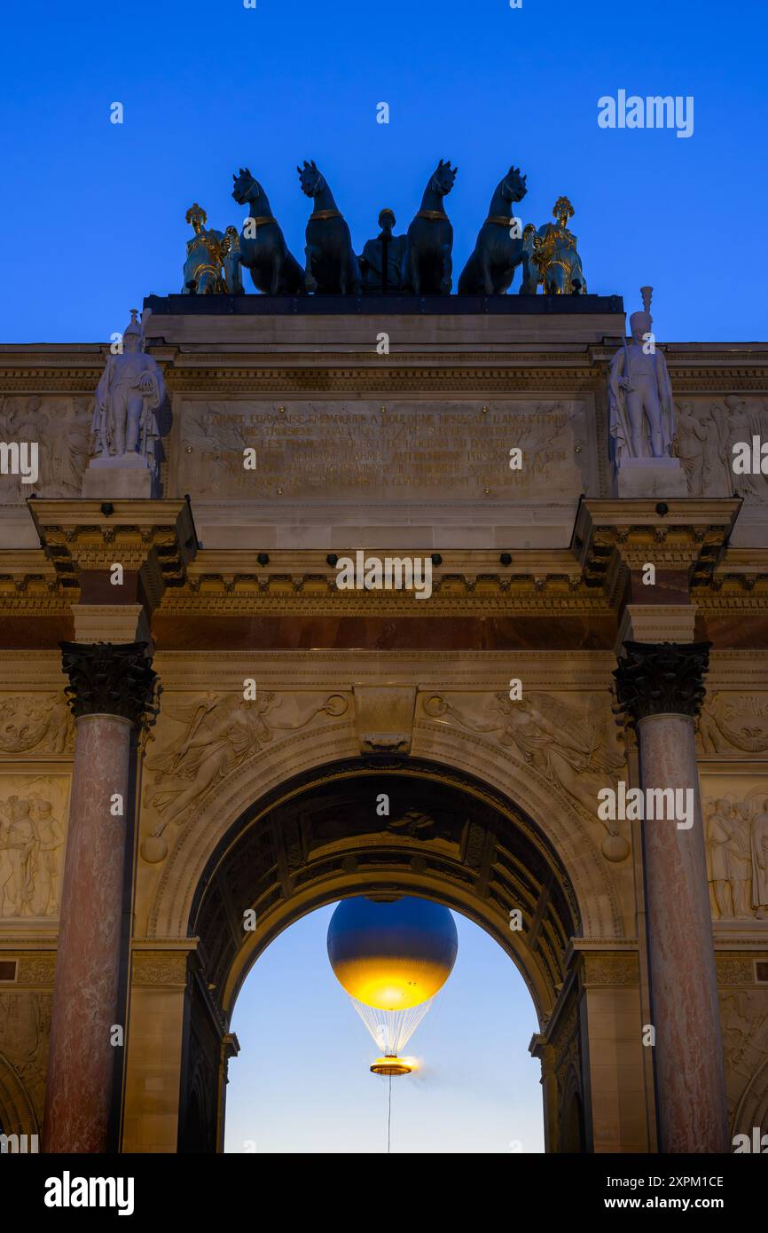 FRANCE. PARIS (75) 1ER ARRONDISSEMENT. POUR LA DURÉE DES JEUX OLYMPIQUES DE PARIS 2024, LA FLAMME OLYMPIQUE SERA INSTALLÉE DANS LE JARDIN DES TUILERI Banque D'Images