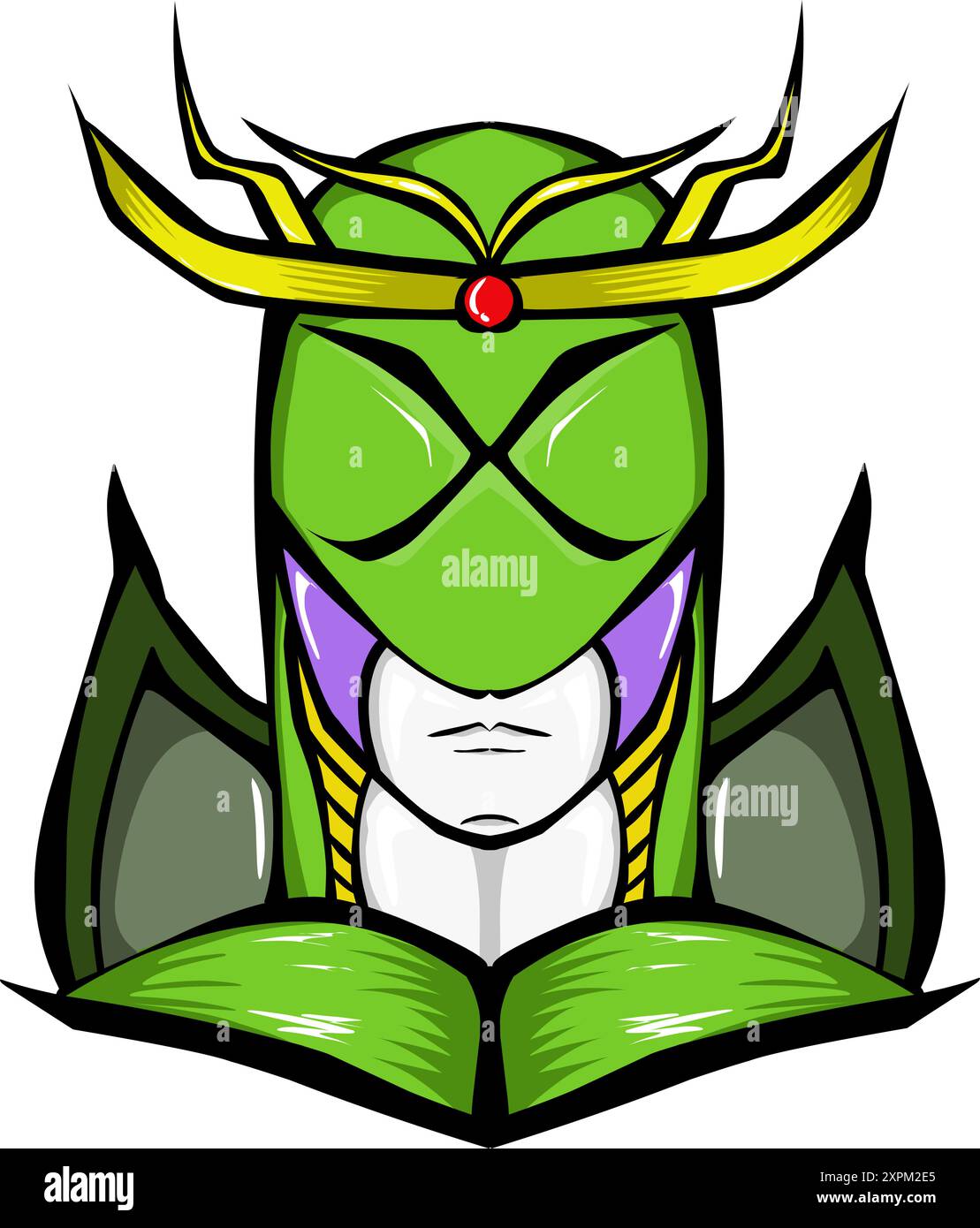 Illustration de personnage de dessin animé masqué. Parfait pour les tatouages, logos, icônes, autocollants. Illustration de Vecteur