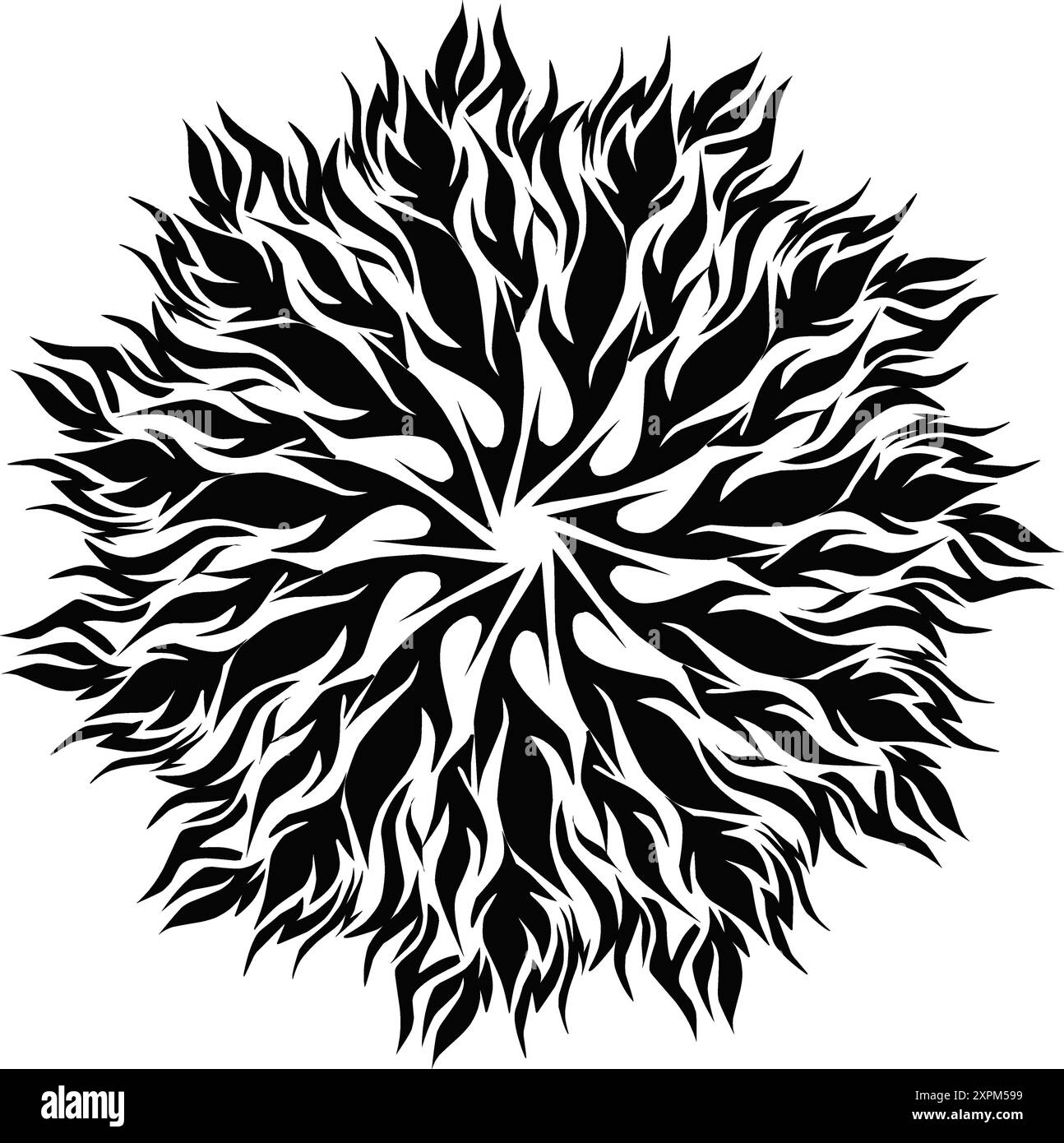 Illustration noire de mandala tribal. Parfait pour les tatouages, autocollants, dessins de chapeau, t-shirts, vêtements, affiches, bannières Illustration de Vecteur