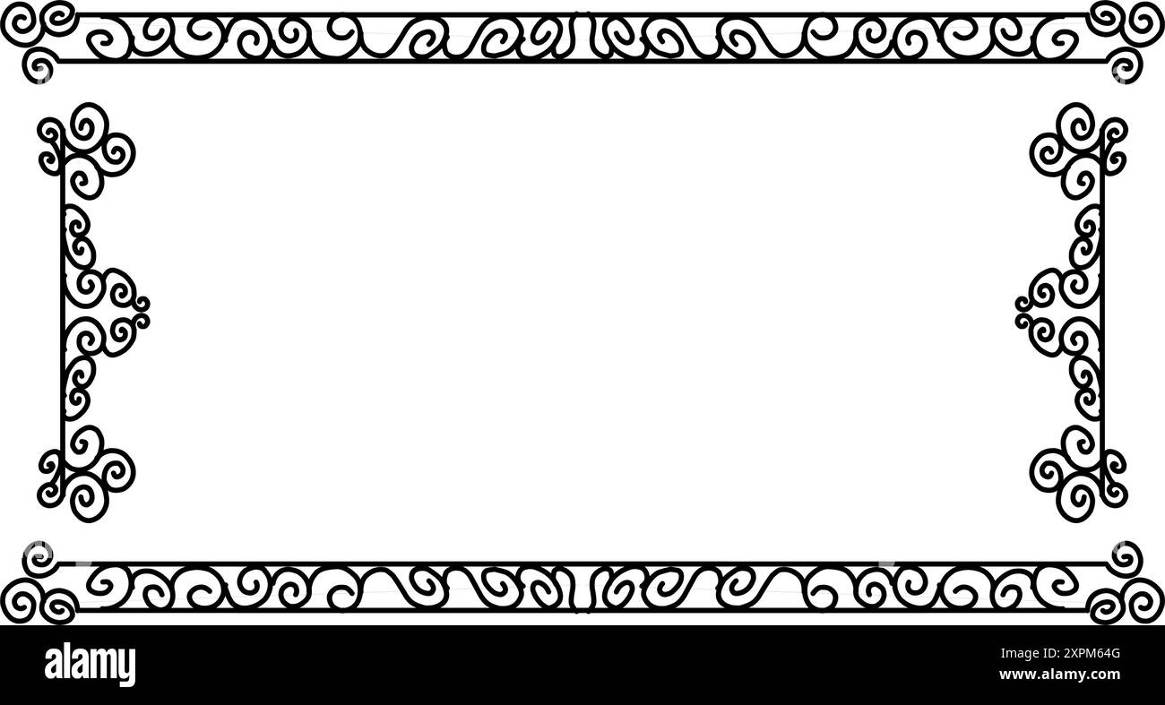 Design de cadre noir vintage. Parfait pour les cartes d'invitation, couvertures de livres, fonds d'écran, bannières, web Illustration de Vecteur
