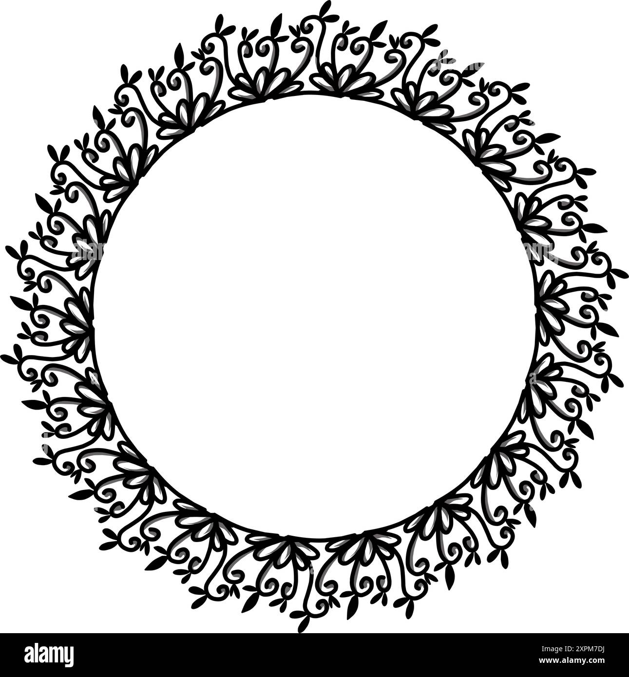 Design vintage classique avec cadre circulaire noir. Parfait pour les photos, icônes, logos, bannières, cartes de vœux, sites web, publicités Illustration de Vecteur