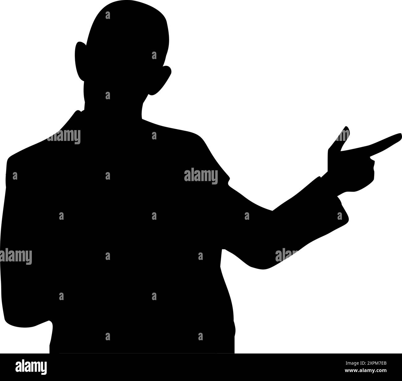 Silhouette dessinée à la main d'une main pointant vers le haut sur un fond blanc. Parfait pour les fonds d'écran, les fonds d'écran, les autocollants Illustration de Vecteur