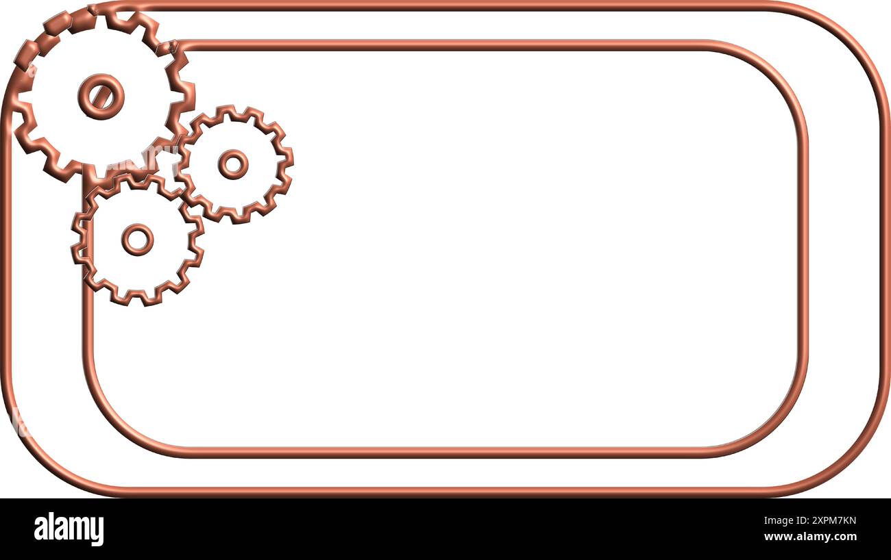 Fond de cadre avec des éléments d'engrenage sur un fond blanc. Parfait pour les fonds d'écran, les arrière-plans, les sites Web, les bannières et les bannières Illustration de Vecteur