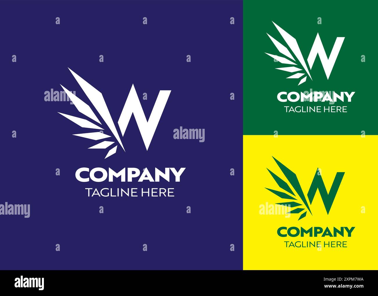 Logo W, Wings ou Wing logo, avec la lettre W, style élégant, luxe et aventureux, pour affaires ou entreprise, voler Illustration de Vecteur
