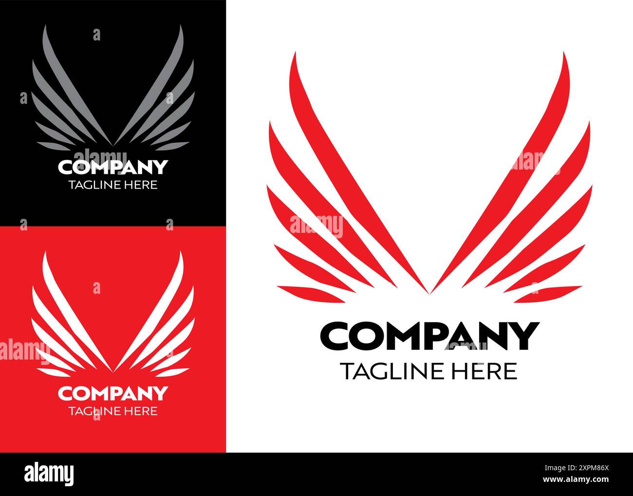 Lettre W logo icône éléments de modèle de conception. Convient à toute entreprise ou identité d'entreprise. W avec ailes tranchantes, marque commerciale Illustration de Vecteur