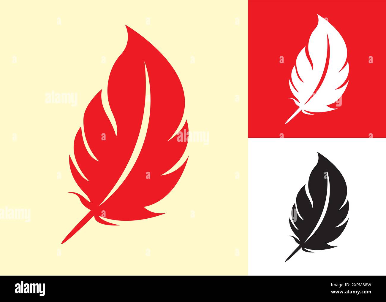 Logo en plume, emblème léger ou volant, icône élégante, style simple, luxe et aventureux, pour les affaires ou l'entreprise, cygne en plume Illustration de Vecteur