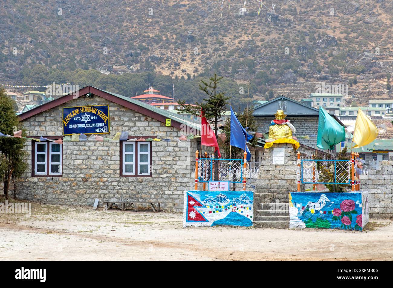 École secondaire de Khumjung (école Hillary) à Khumjung Banque D'Images