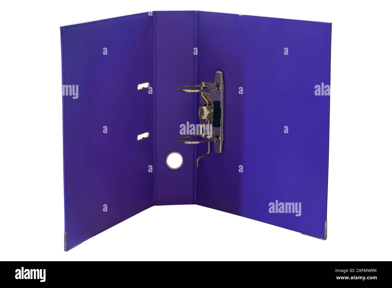 Classeur à levier A4 violet isolé sur fond blanc Banque D'Images