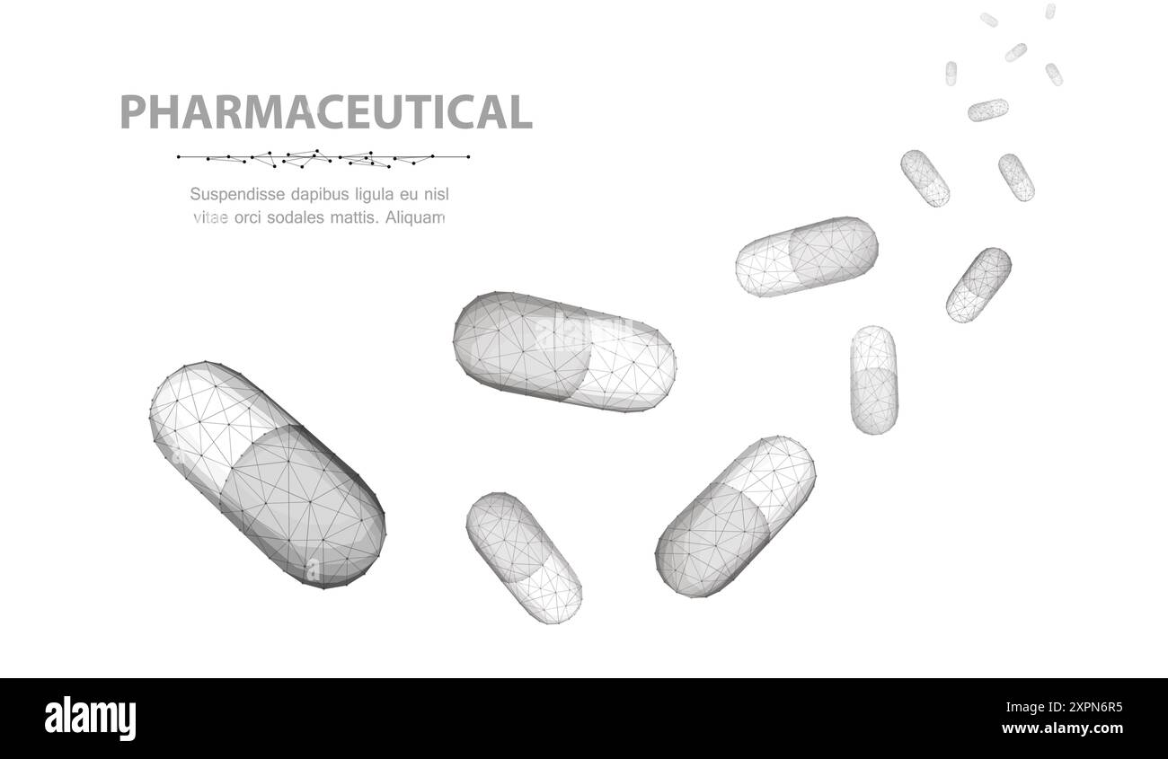 Pilules. Beaucoup de pilules de capsule tombant vers le bas isolé sur fond blanc. Pharmacie médicale, santé, beaucoup de vitamines, antibiotique pharmaceutique, traitement Illustration de Vecteur