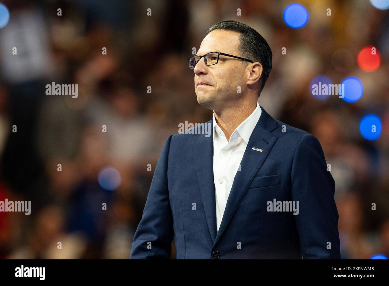 Philadelphie, États-Unis. 06 août 2024. Gouverneur de Pennsylvanie Josh Shapiro parle lors du rassemblement au Liacouras Center à Temple University à Philadelphie, PA en tant que gouverneur du Minnesota Tim Walz a été présenté par le vice-président Kamala Harris comme son compagnon de course. (Photo de Lev Radin/Pacific Press) crédit : Pacific Press Media production Corp./Alamy Live News Banque D'Images