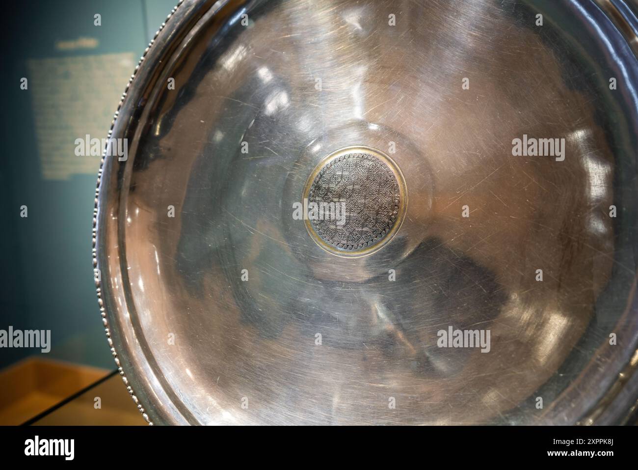 Plateau géométrique - partie du Trésor de Seuso au Musée national hongrois - Budapest, Hongrie Banque D'Images