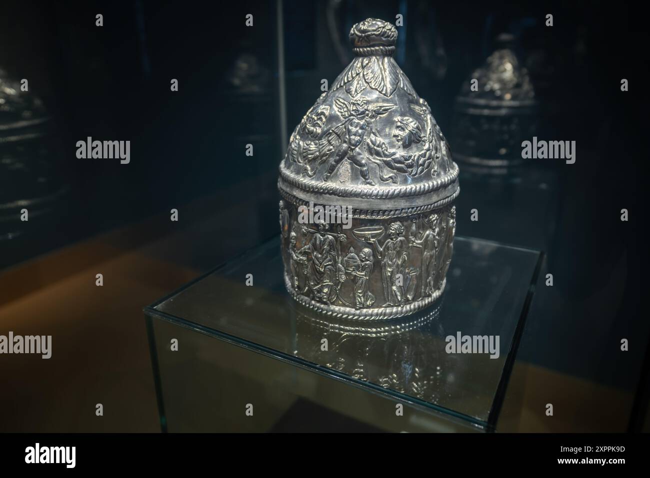 Coffret à parfum - une partie du Trésor de Seuso au Musée national hongrois - Budapest, Hongrie Banque D'Images