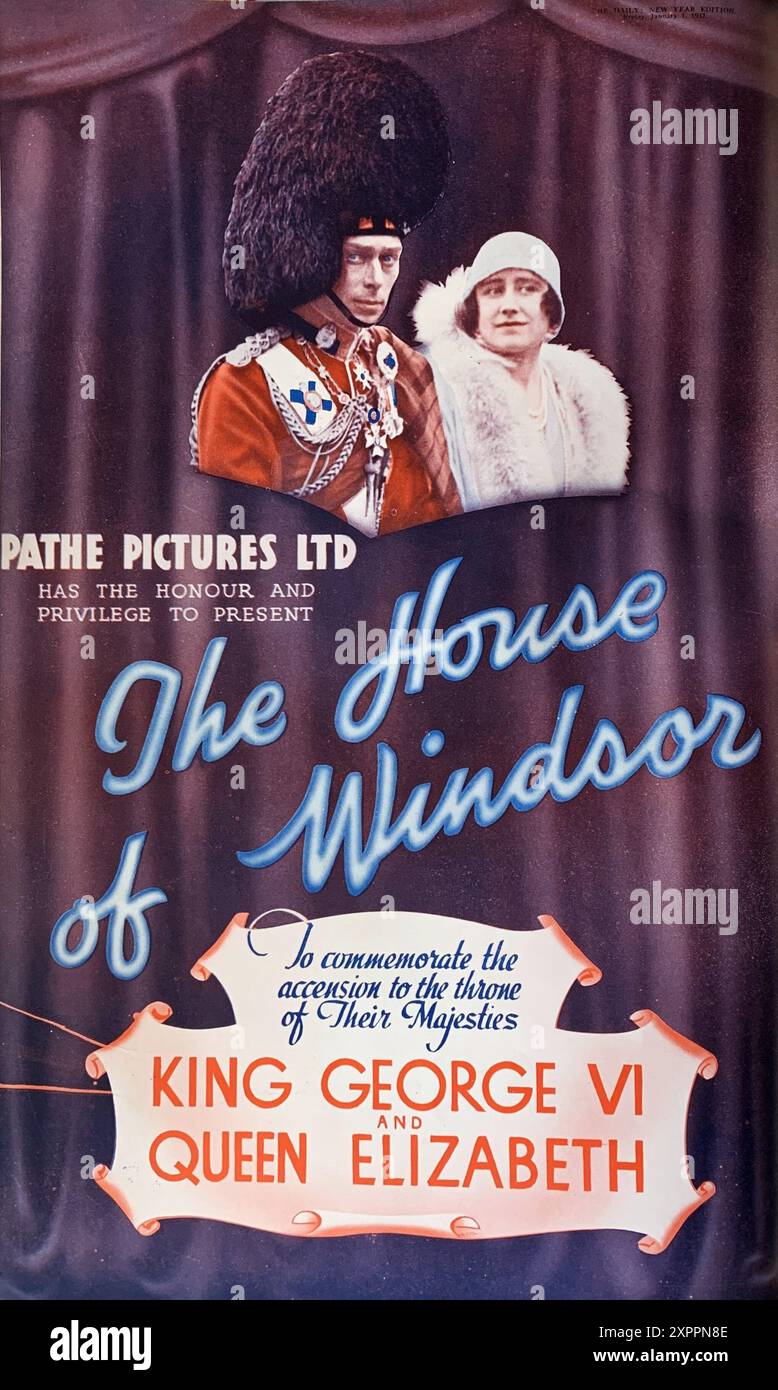 LE ROI GEORGE VI et LA REINE ELIZABETH dans le documentaire / hommage commémorant leur ascension au trône LA MAISON DE WINDSOR 1937 publié par Pathe Pictures Ltd. Banque D'Images
