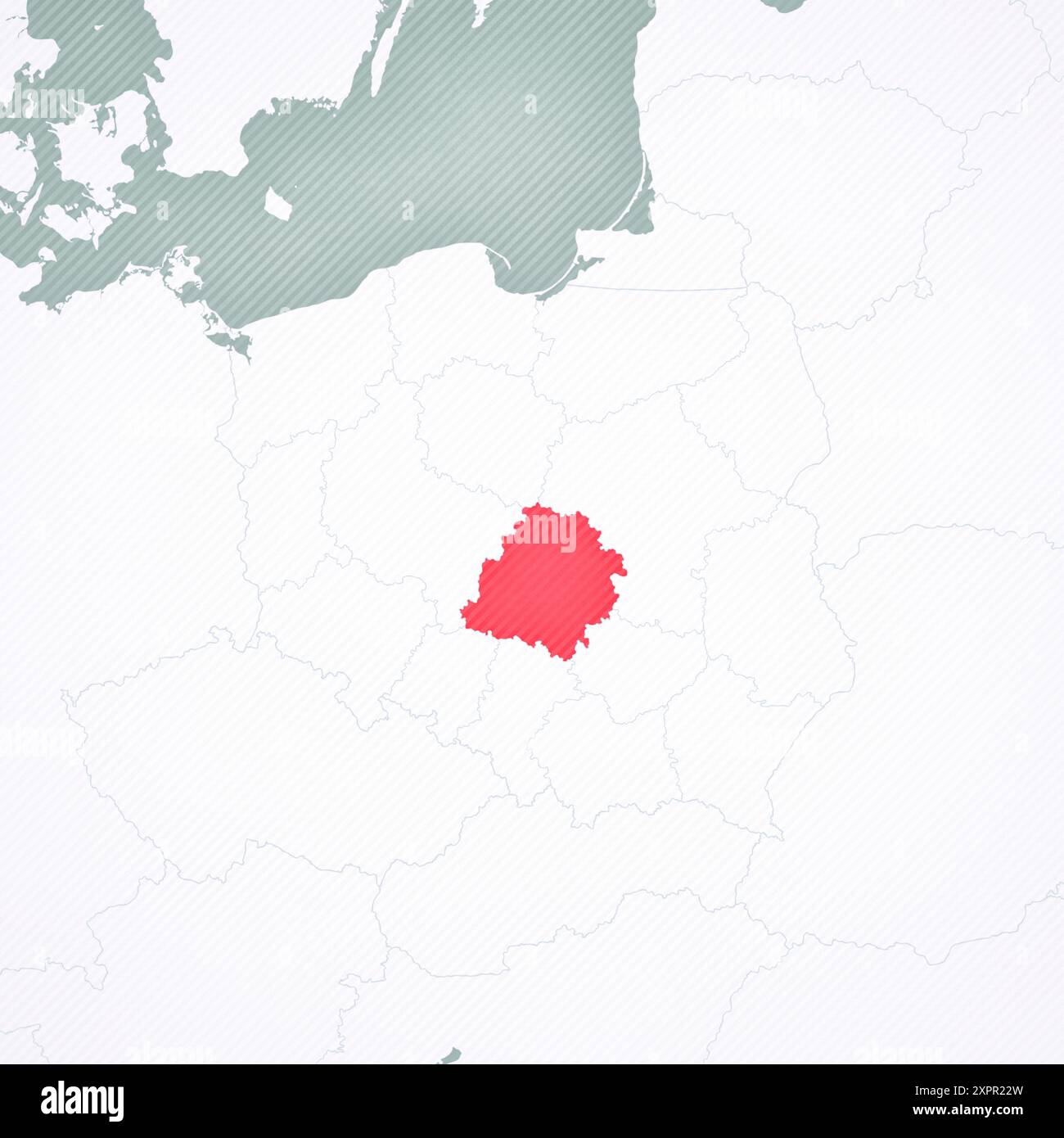 Lodz sur la carte de la Pologne avec un fond vintage légèrement rayé. Banque D'Images