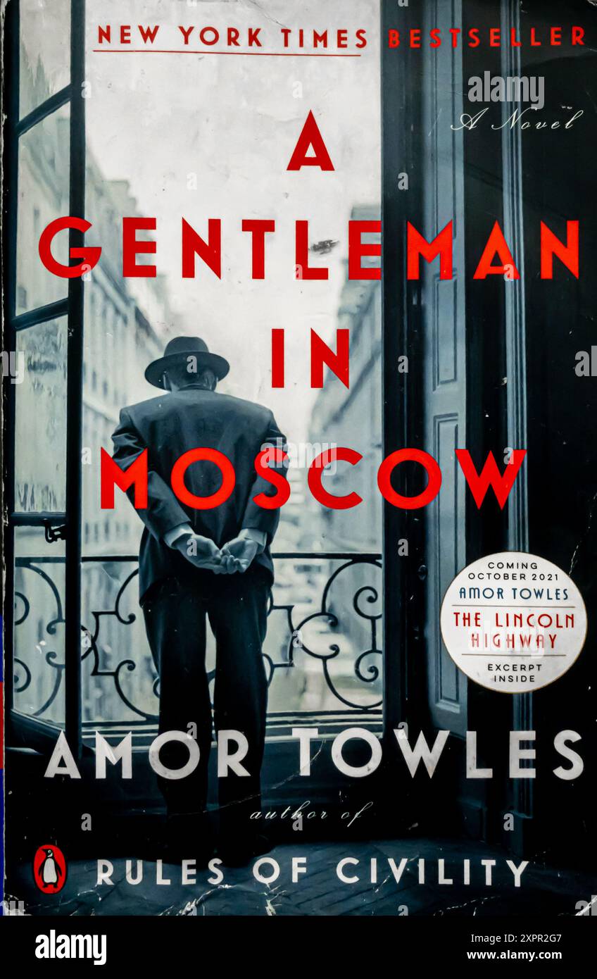 Un gentleman à Moscou roman de Amor Towles 2016 Banque D'Images