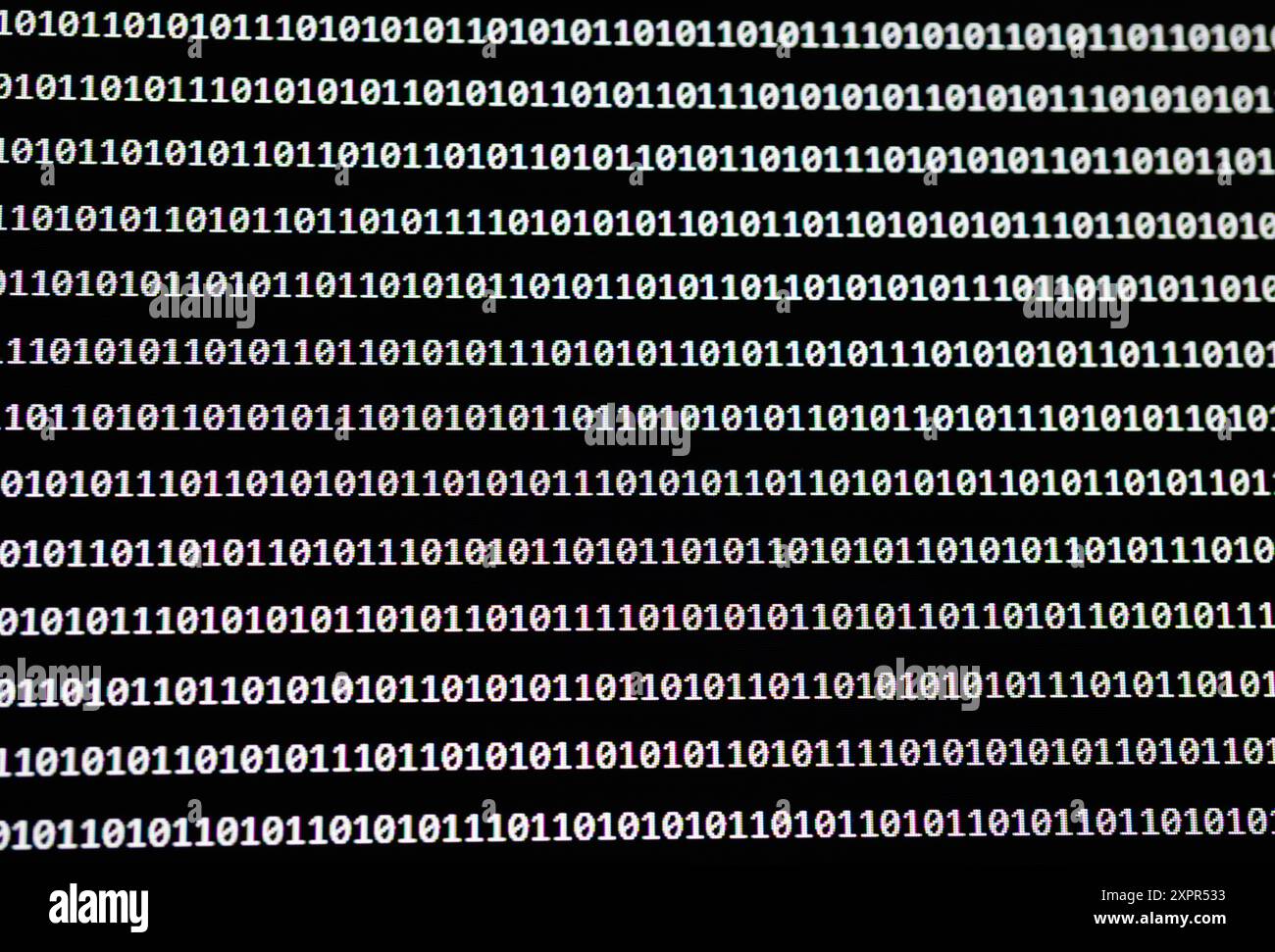 ILLUSTRATION - 07 août 2024, Hesse, Francfort-sur-le-main : le programme de langage développé par la société américaine OpenAI utilise l'intelligence artificielle pour écrire un code binaire aléatoire composé de zéros et de uns. Photo : Frank Rumpenhorst/dpa Banque D'Images